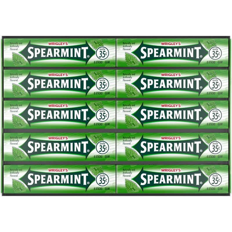 Wrigley's Gum, Spearmint, 5 Count (Pack of 40)
