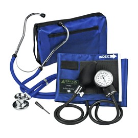 Veridian Healthcare ProKit™ Aneroid Sphygmomanometer with Sprague Scope, Adult, Navy Blue