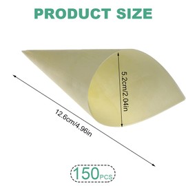 Betinyar Pack of 150 Disposable Wood Food Cone, Finger Foods Cones for Appetizers Ice Cream, Food Tasting Cones for Buffets, Parties (150pcs,5")