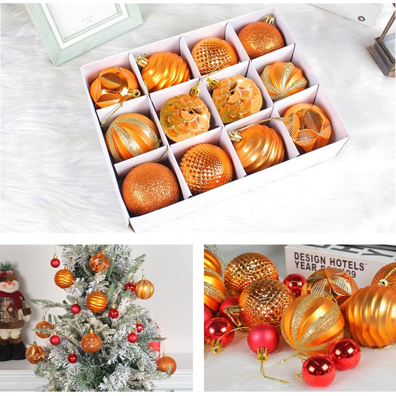 Hggzeg 12pcs Christmas Tree Baubles, Christmas Balls Decoration Christmas Tree