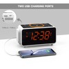 Dual Wireless Charging Alarm Clock Radio with Bluetooth Speaker, FM
