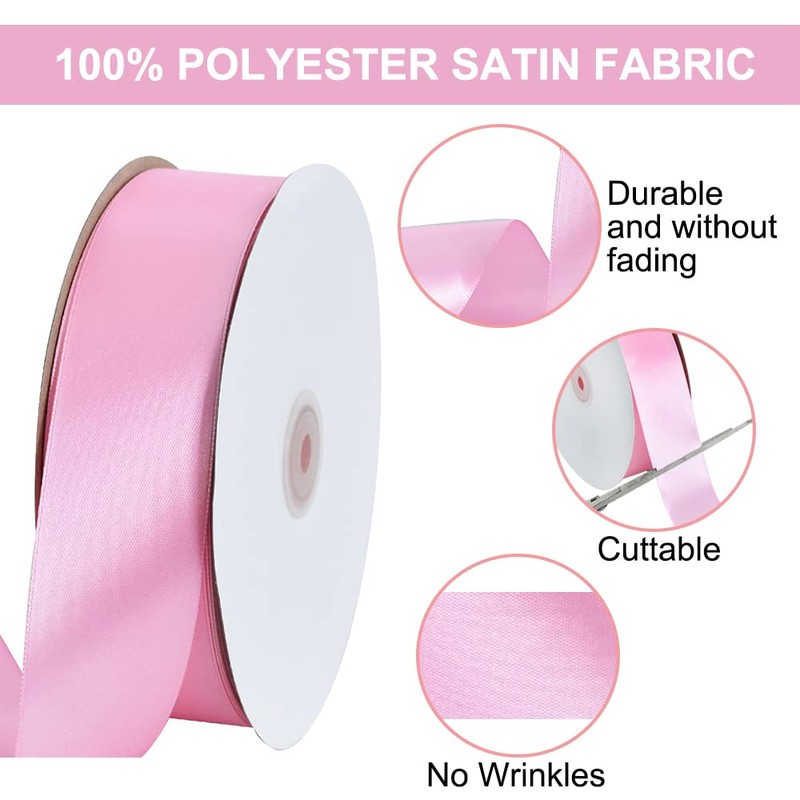 TONIFUL 1-1/2 Inch (40mm) x 100 Yards Baby Pink Wide