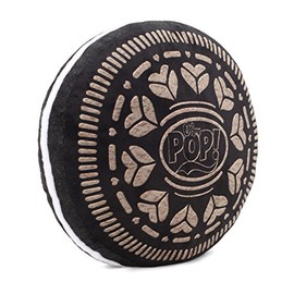Oh My Pop! Cookie-Pillow Cushion (Large) Travel Pillow, 38 cm, Black