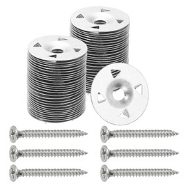 PATIKIL 1-1/8 Insulation Washers, 100 Set 28mm Metal Foam Board Fasteners Perforated Plaster Washers with Screws Galvanized Steel for Foam Board Fixing Fastening Wall