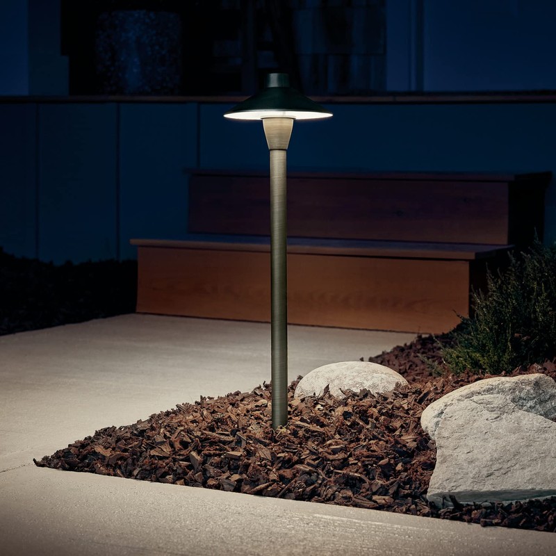 Kichler 12V Path Light in Textured Architectural Bronze, Durable Landscape