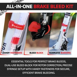 BleedZone Shimano Brake Bleed Kit with 60ml Mineral Oil- Hydraulic Brake Bleed Kit for Shimano Disc Brakes, Bike Brake Bleeder Kit, Shimano Road Bike Brake Bleed Kit, and Mineral Oil Brake Maintenance