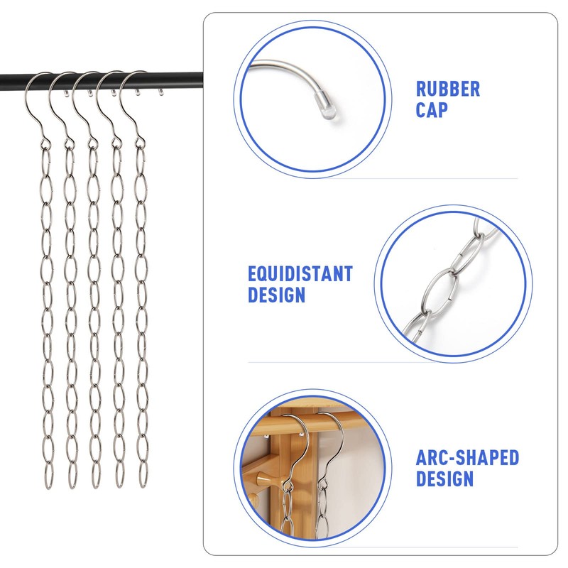 DFQHSCTE 5 Pack Wardrobe Space Saving Hangers, Metal Wardrobe Organizer,