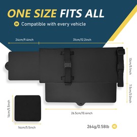 UBRAVE Car Visor Sun Protection Extension, Sun Visor Extension Car, Anti-Glare Sun Visors Adjustable Extension Window Sun Visor, for Glare and UV Radiation Protection (Black/1 Piece)