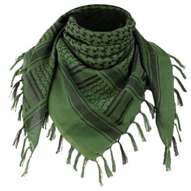 bvya Men Scarf Tactical Desert Keffiyeh Head Neck Scarf Arab Wrap with Tassel 43x43 inches