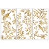OLYCRAFT 3pcs/Set Golden Flowers Rub on Transfers for Furniture and