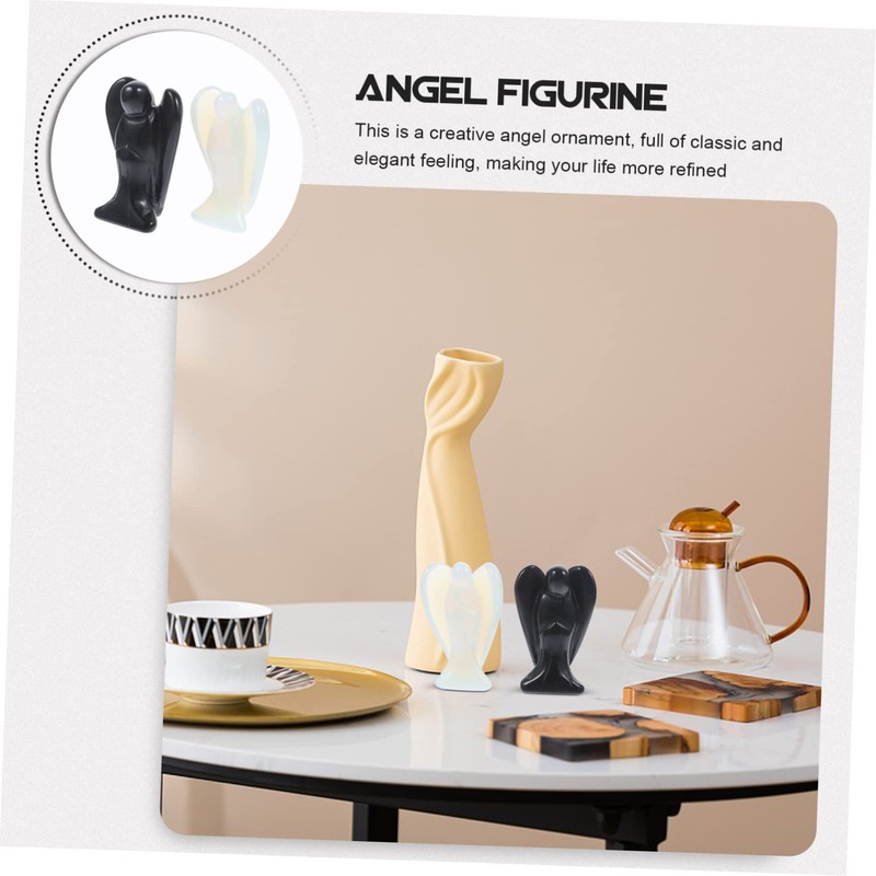 LABRIMP Crystal Angel Figurines Set of 2 Statue Angel Statue