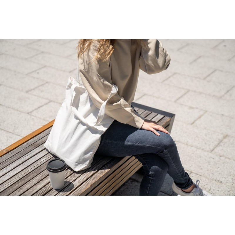 Wonky Line Premium Cotton Tote Bag, Eco-Friendly Shopping Bag, 100%