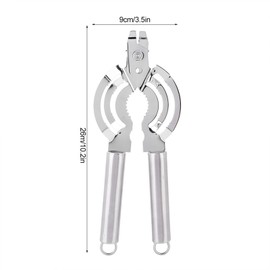 GEEKHOM Lid Opener, Bottle Opener Made of Stainless Steel, Multifunctional Kitchen Tool Jar Opener with Ergonomic Handle for Screw Caps, Easy to Use Bottle Opener