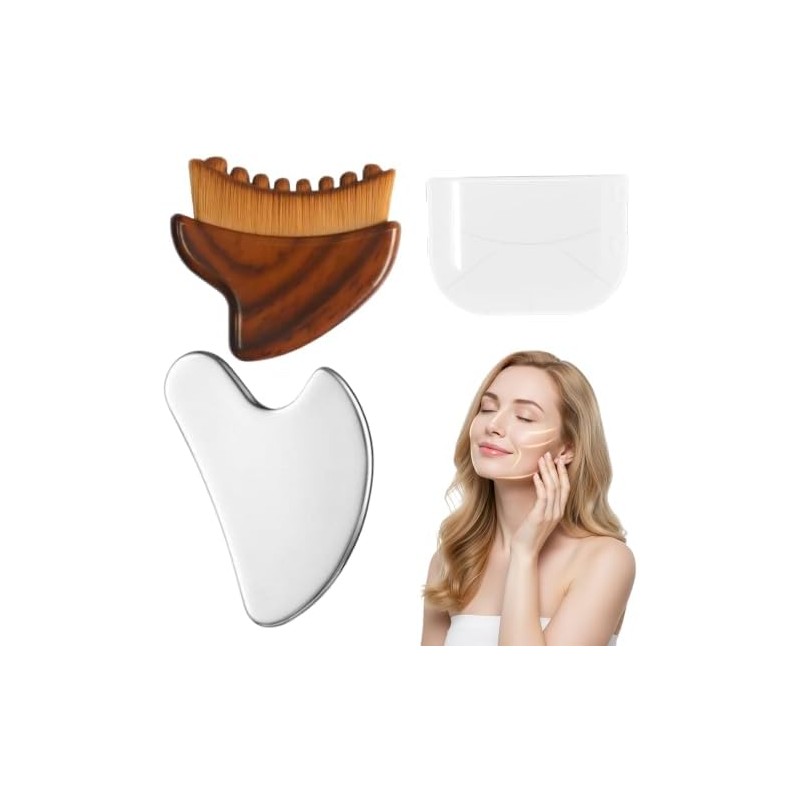 Gua Sha Kit de 2 Piezas de Acero Inoxidable
