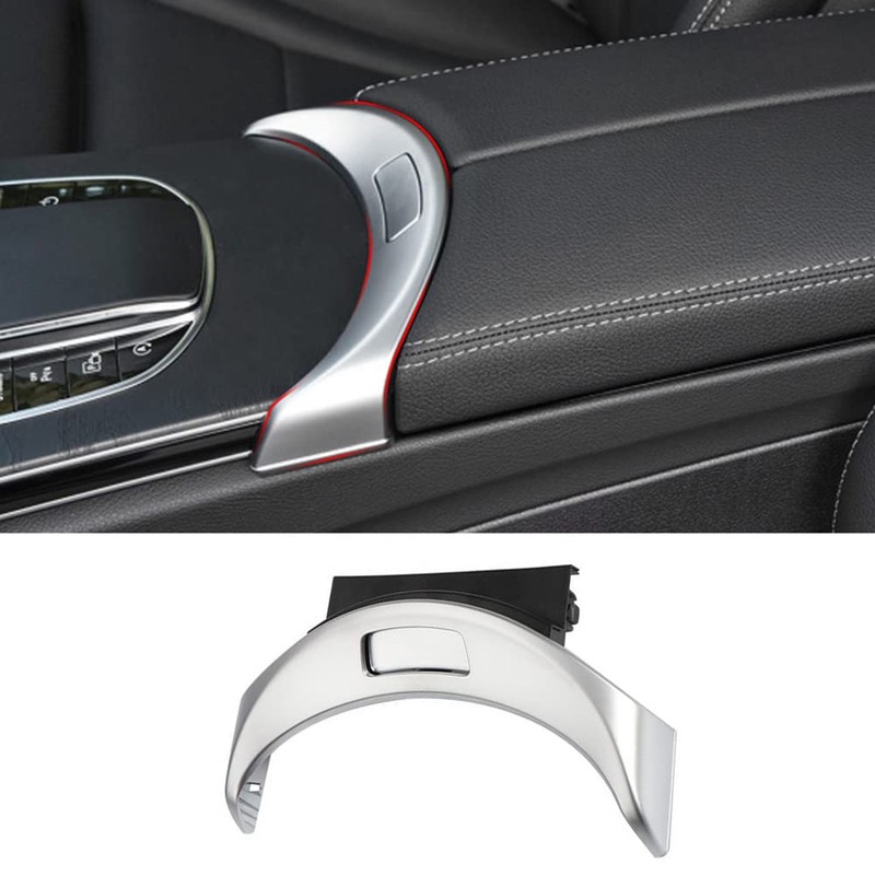 Baceyong Silver ABS Armrest Storage Box Release Knob Fits Mer-cedes-Be-nz