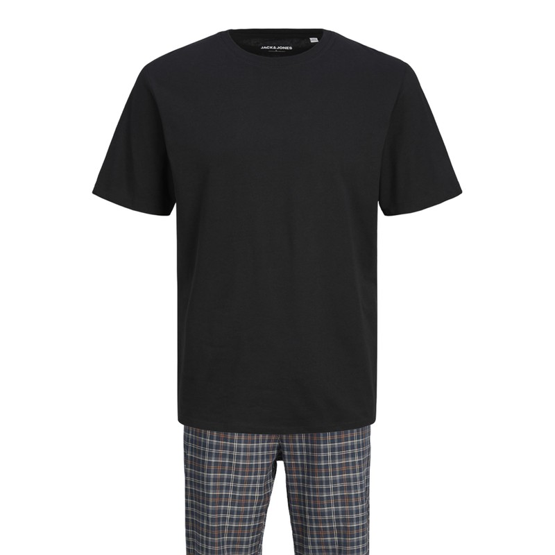 JACK&JONES Men's JACBACIS TEE and Woven Pants GIFTBOX Footie, Black/Pack:Pants
