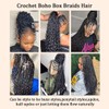 HAPPY&CC Boho Crochet Box Braids with Human Hair Curls Pre-Looped
