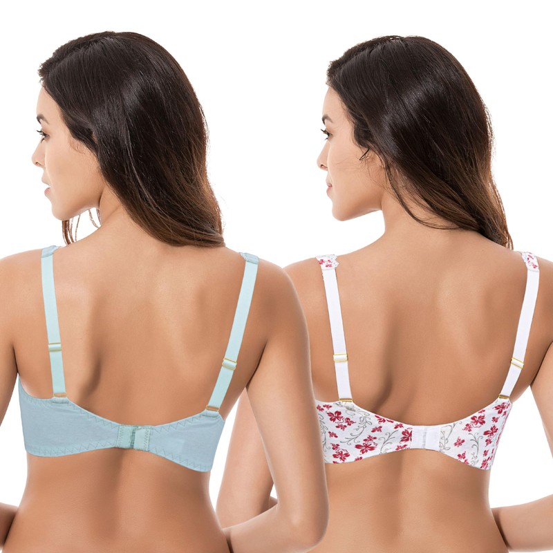 Curve Muse Ladies Plus Size Unlined Balconette Cotton Lace Bra