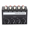 Stereo Mini Mixer Passive Audio Signal Controller 4 Channel Hub