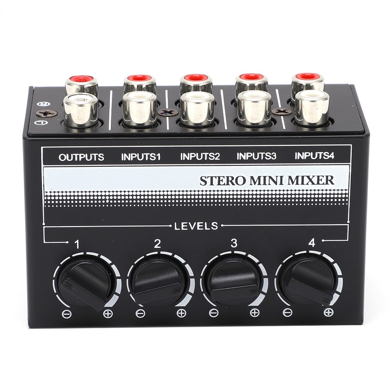Stereo Mini Mixer Passive Audio Signal Controller 4 Channel Hub