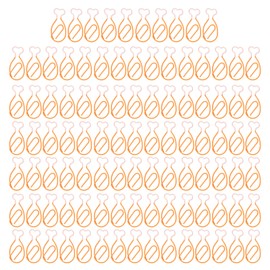 100Pcs Metal Paperclips Cute Chicken Leg Shape Electroplating Rustproof Portable Small Paper Clips for Home Daily Office