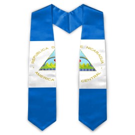 OnePlum Graduation Stole Class of 2025, Nicaragua Flag Graduation Sash Unisex Adult 72" Long for Study Abroad International Students