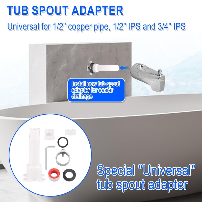 BOXOB Four in One Tub Spout Adapter, Bathtub Faucet Adapter