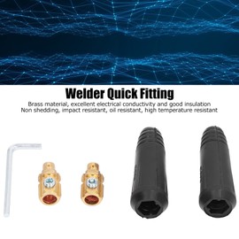 LiebeWH 2 Set DKJ10-25 Black Brass Welding Cable Quick Connectors, 200A, 10-25mm, TIG Welding & Plasma Cutters