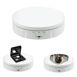 Mcbazel 360 Degree Electric Turntable for Photography Electric Rotating Turntable Rotating Stand Display Table 3 kg for Presentation of Jewellery, Watches, Digital Products - 14.5 cm / 5.7 inches (White)