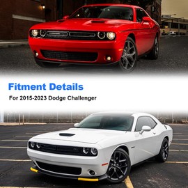 ROXX Fog Lights For 2015-2023 Dodge Challenger, Front Pair Bumper Lamps Fog Light Replacement Set with Switch and Wiring Kit (OE Style Clear Lens w/Bulbs)