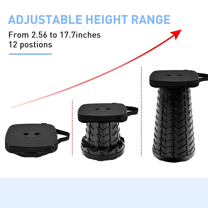 LUXJET Collapsible Stool Portable Load Capacity 484 LB for Camping