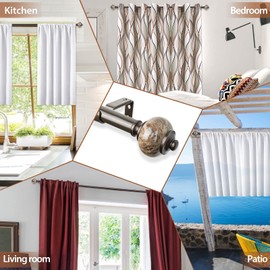 KAMANINA Marbled Replacement Finials for 1 or 7/8 Inch Bronze Curtain Rods, M6 Screw Drapery Rod Finials, Set of two