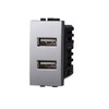 Module Switch Shucko Buttons TV Dimmer Compatible Series Living Grey - Ethroit (Double USB Charger)