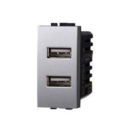 Module Switch Shucko Buttons TV Dimmer Compatible Series Living Grey - Ethroit (Double USB Charger)