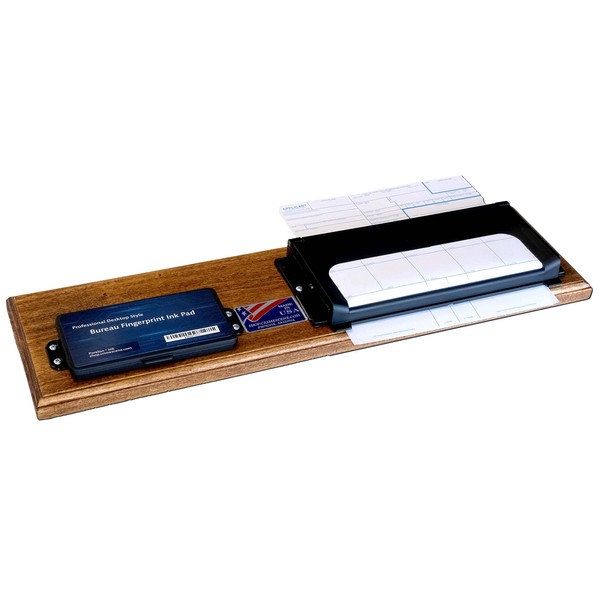 Complete FD-258 Fingerprinting Set: Ink, Cards, Holder And Base