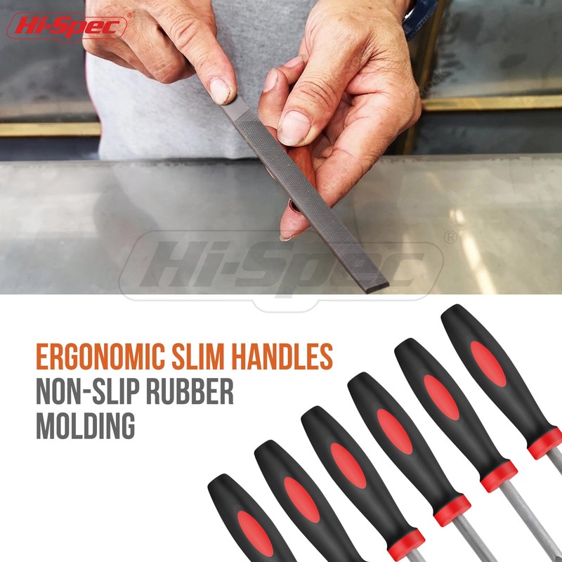 Hi-Spec File Set, 6-Piece Needle Files Metal Mini File Set