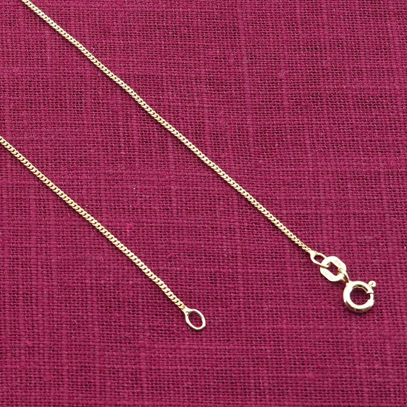 trendor Fine Curb Chain 925 Silver Gold-Plated Chain 1.1 mm