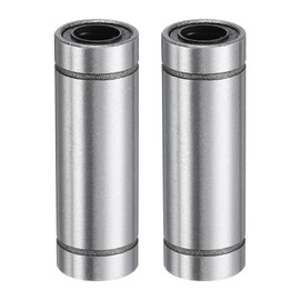 sourcing map 2Pcs LM8LUU Linear Bearing 8mm Bore 15mm OD 45mm Length Linear Ball Bearings Double Side Rubber Sealed Bearing Steel for CNC Machine 3D Printer Food Packaging Machine