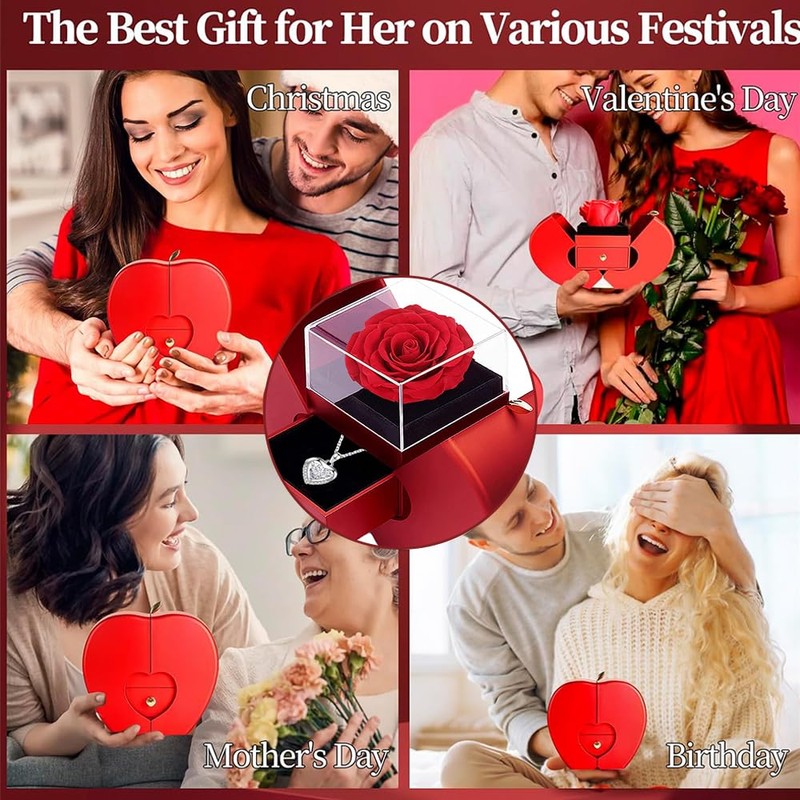 Preserved Real Rose, for Girlfriend, Women, Mom, Wife, Gifts Idea