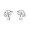 Mushroom Earrings S925 Sterling Silver Opal Mushroom Stud Earrings Cute