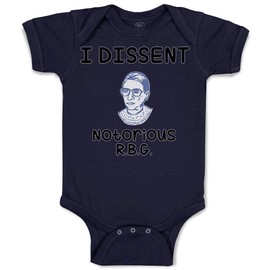 Cute Rascals Baby Bodysuit I Dissent Notorious R.B.G Ruth Bader Ginsburg Boy & Girl Baby Clothes Funny Cotton Navy Design Only 18 Months