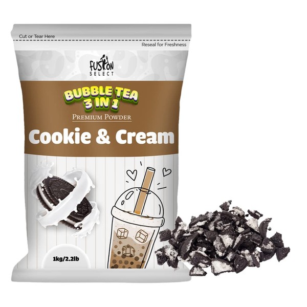 Fusion Select 2.2lb Cookie & Cream Boba Tea Powder Flavored-3-in-1