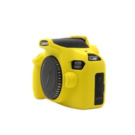 STSEETOP Camera Case for Canon EOS Rebel T6 T7 1300D 1500D - Protective Silicone DSLR Skin Cover, Detachable Cage, Shockproof, Dustproof (Yellow)