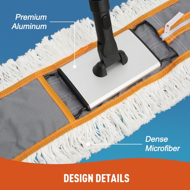 CLEANHOME 24" Commercial Dust Mop for Floor Cleaning, Heavy Duty