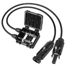 PNGKNYOCN Solar Junction Box PV Connector，IP67 Waterproof Solar Junction Box With 11AWG 50cm Solar Cable Connector for Suitable Solar Panel Power: 250W-300W 10A-20A Solar Panel