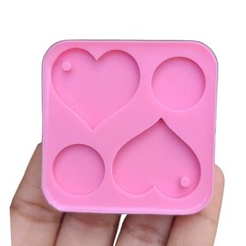 Heart Mold - Mold for Earrings - Resin Mold - Mold for Epoxy Resin - Round Mold - Keychain Molds - Heart Jewelry Molds
