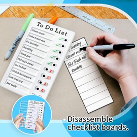 Checklist Boards To Do List Checklists Board Memo Checklist Portable Memo Board Chore Chart for Children Adults RV Checklist Reminder with Interchangeable Blank Papers