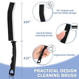 Heifoon Crevice Cleaning Brush Hard Bristle Gap Cleaning Brush Window Groove Brush Clean the Narrow Corners Crevice Cleaning Tools for Kitchen Home Bathroom Toilet - Black 5 PCS