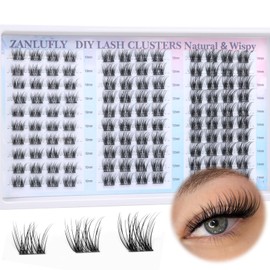Lash Clusters Natural Eyelash Clusters D Curl Cluster Lashes zanlufly Wispy Individual Lashes Cluster Eyelash Extension 10-14MM DIY Lash Extension