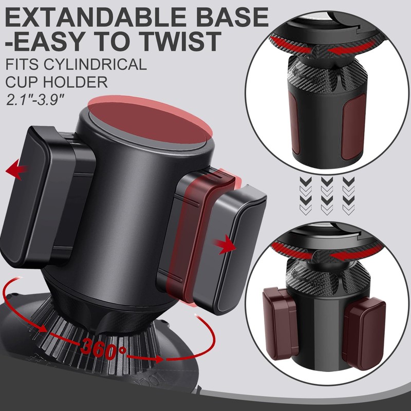Cup Holder Expander, Expandable Auto Drinks Holders, Adjustable & Detachable
